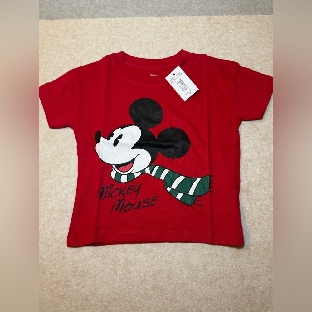 Disney Holiday Winter Mickey Mouse Toddler Boys Graphic Tee,18 Months,NWT